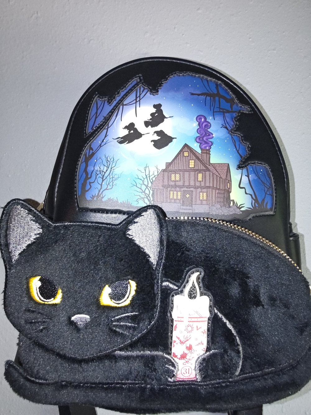 Loungefly Disney Hocus Pocus Binx Pocket Mini Backpack Black Cat